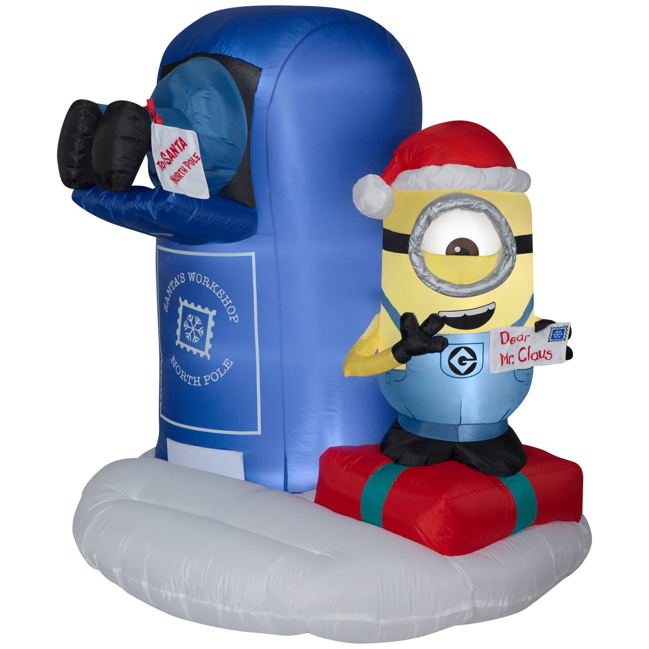 4.5ft. Airblown® Inflatables Christmas Minion with Mailbox Scene